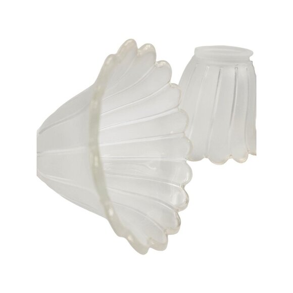Lamp Bulb Cover, vintage frosted glass scalloped edge lamp shade replacement lig - Picture 8 of 16
